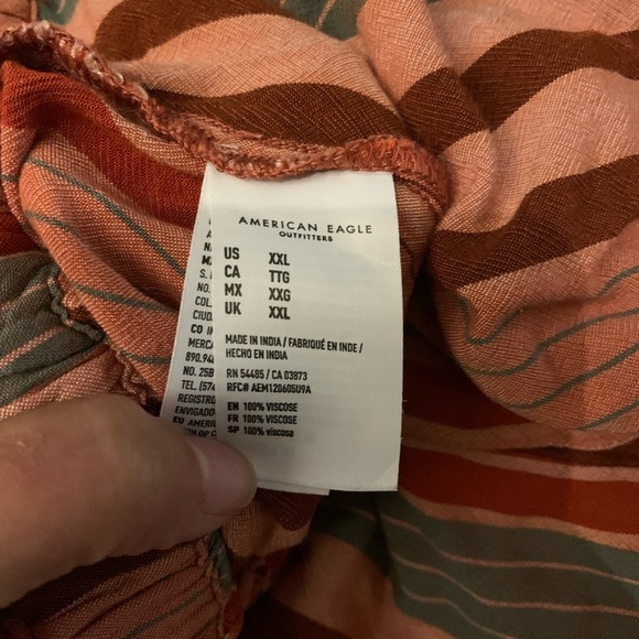 American eagle elastic waist pull on wide leg striped pants - Picture 4 of 4